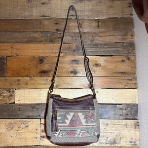 Myra Bag Western Patchwork Lugini Crossbody Colorful‎ Canvas Handbag Purse